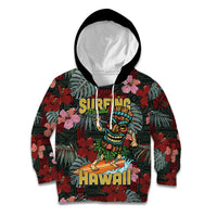 Hawaii Tiki Surfing Kid Hoodie Mele Kalikimaka i Iulai!