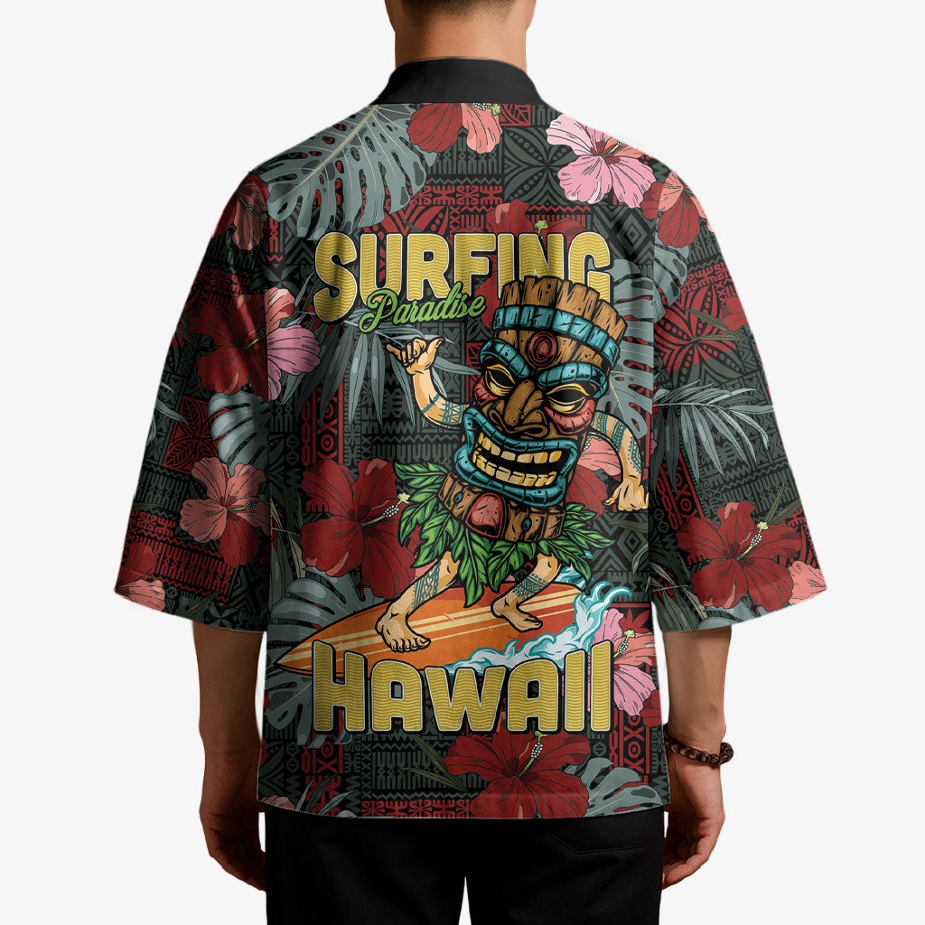 Hawaii Tiki Surfing Kimono Mele Kalikimaka i Iulai!