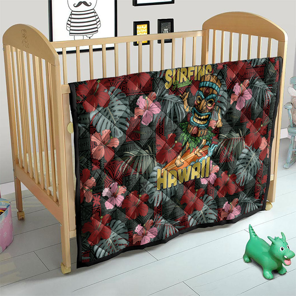 Hawaii Tiki Surfing Quilt Mele Kalikimaka i Iulai!