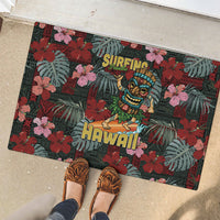Hawaii Tiki Surfing Rubber Doormat Mele Kalikimaka i Iulai! LT9 - Polynesian Pride