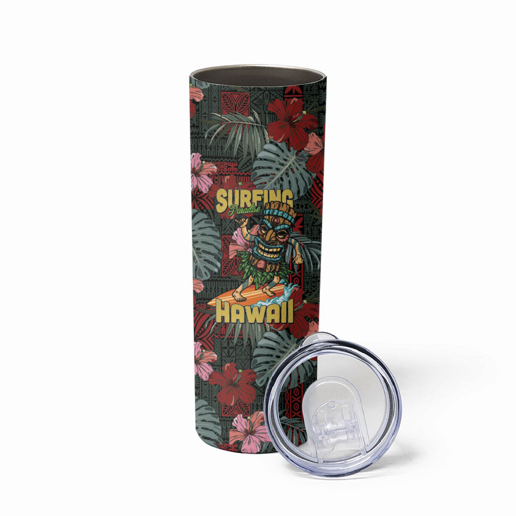 Hawaii Tiki Surfing Skinny Tumbler Mele Kalikimaka i Iulai! LT9 - Polynesian Pride