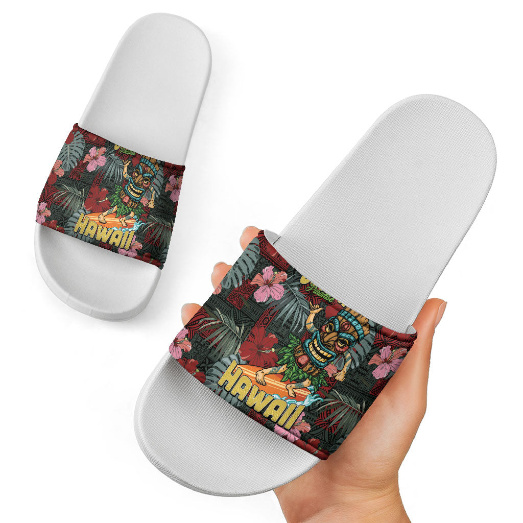 Hawaii Tiki Surfing Slide Sandals Mele Kalikimaka i Iulai!