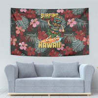 Hawaii Tiki Surfing Tapestry Mele Kalikimaka i Iulai!