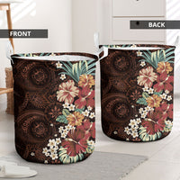Kanoa Hawai'i Hibiscus Laundry Basket Polynesian Tribal Tattoo Pattern Floral Elements LT9 - Polynesian Pride