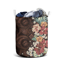 Kanoa Hawai'i Hibiscus Laundry Basket Polynesian Tribal Tattoo Pattern Floral Elements LT9 - Polynesian Pride