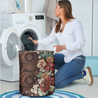 Kanoa Hawai'i Hibiscus Laundry Basket Polynesian Tribal Tattoo Pattern Floral Elements LT9 - Polynesian Pride