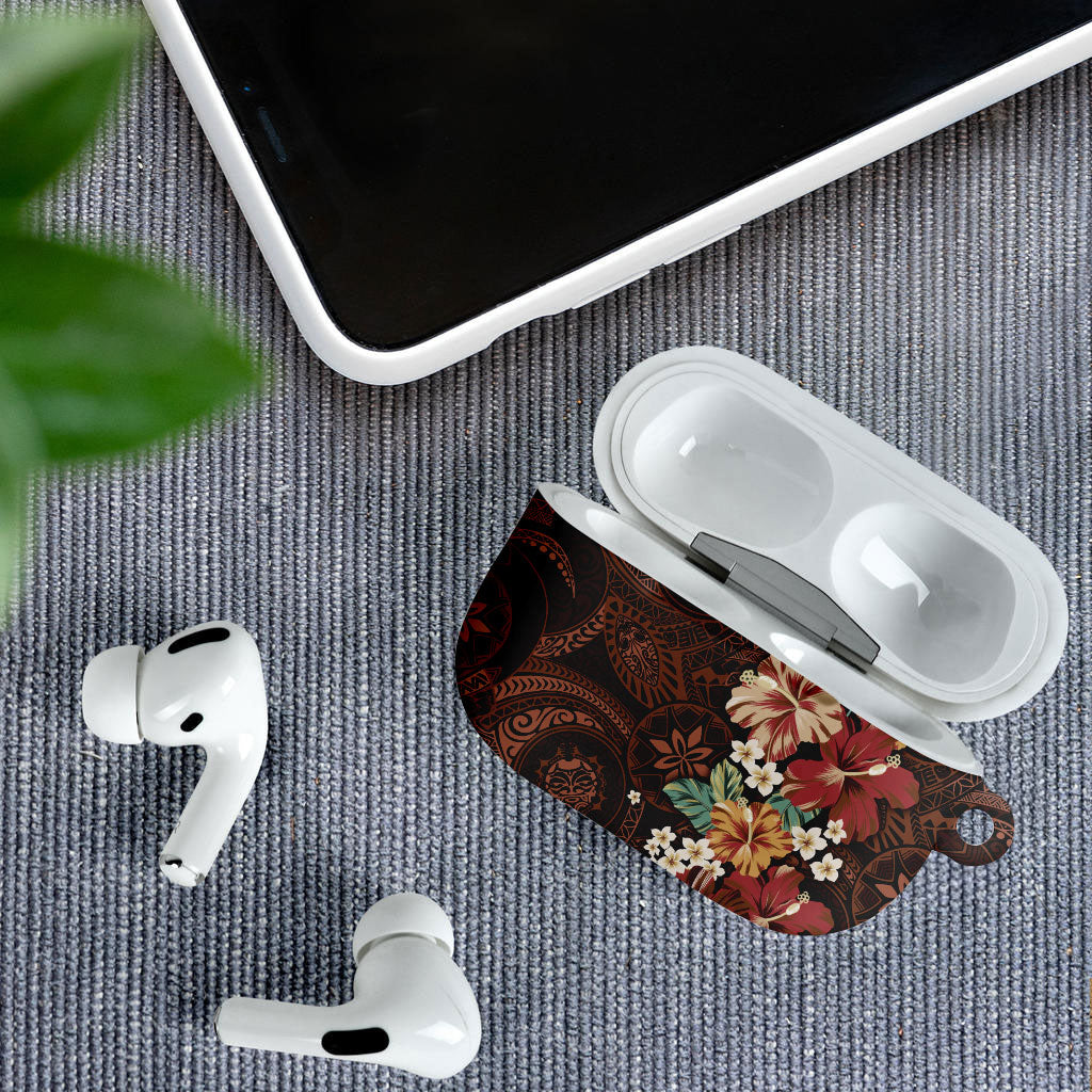 Kanoa Hawai'i Hibiscus AirPods Case Polynesian Tribal Tattoo Pattern Floral Elements LT9 - Polynesian Pride