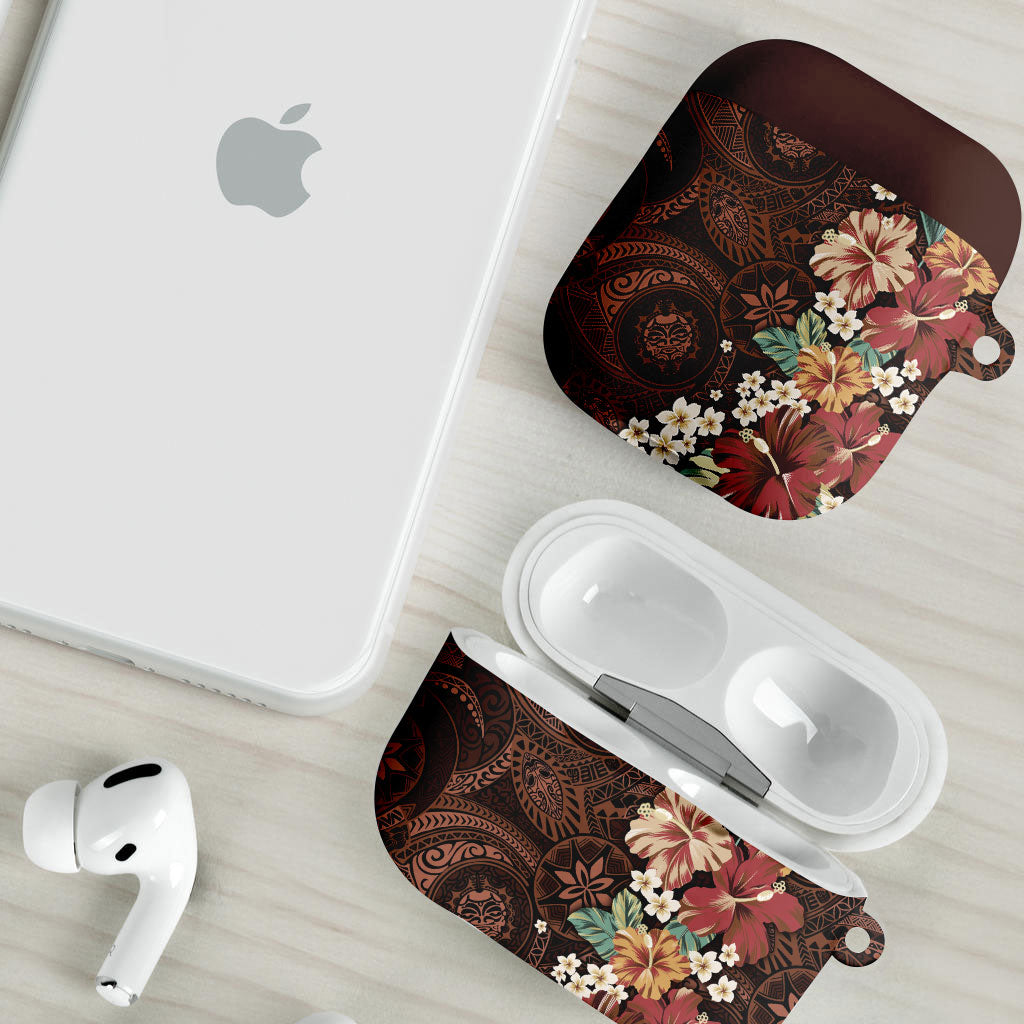 Kanoa Hawai'i Hibiscus AirPods Case Polynesian Tribal Tattoo Pattern Floral Elements LT9 - Polynesian Pride