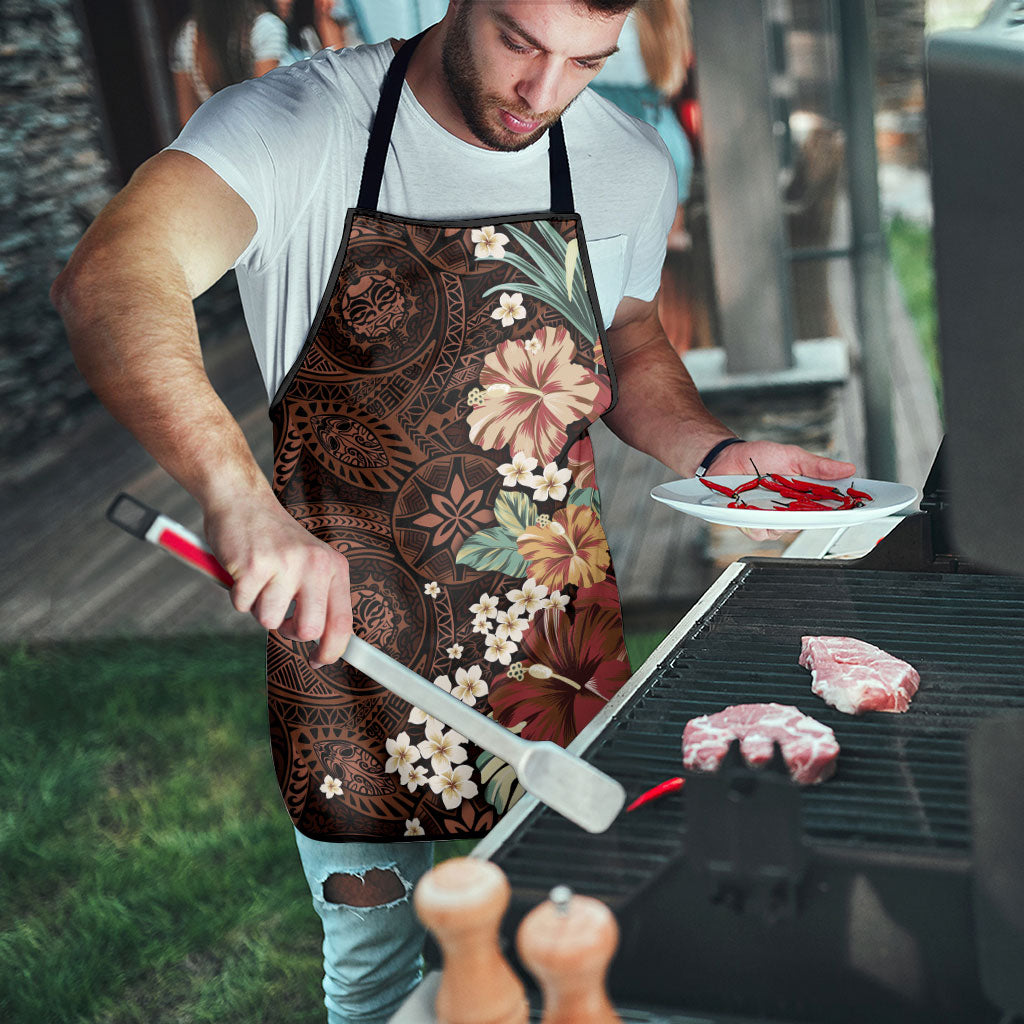 Kanoa Hawai'i Hibiscus Apron Polynesian Tribal Tattoo Pattern Floral Elements LT9 - Polynesian Pride