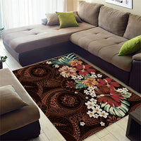 Kanoa Hawai'i Hibiscus Area Rug Polynesian Tribal Tattoo Pattern Floral Elements LT9 - Polynesian Pride