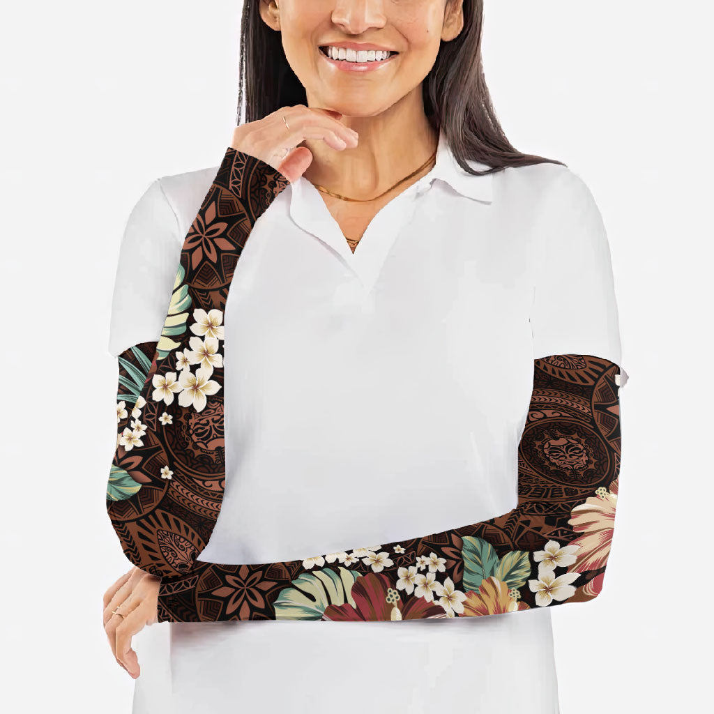 Kanoa Hawai'i Hibiscus Arm Sleeves Polynesian Tribal Tattoo Pattern Floral Elements LT9 - Polynesian Pride