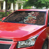 Kanoa Hawai'i Hibiscus Auto Sun Shade Polynesian Tribal Tattoo Pattern Floral Elements LT9 - Polynesian Pride