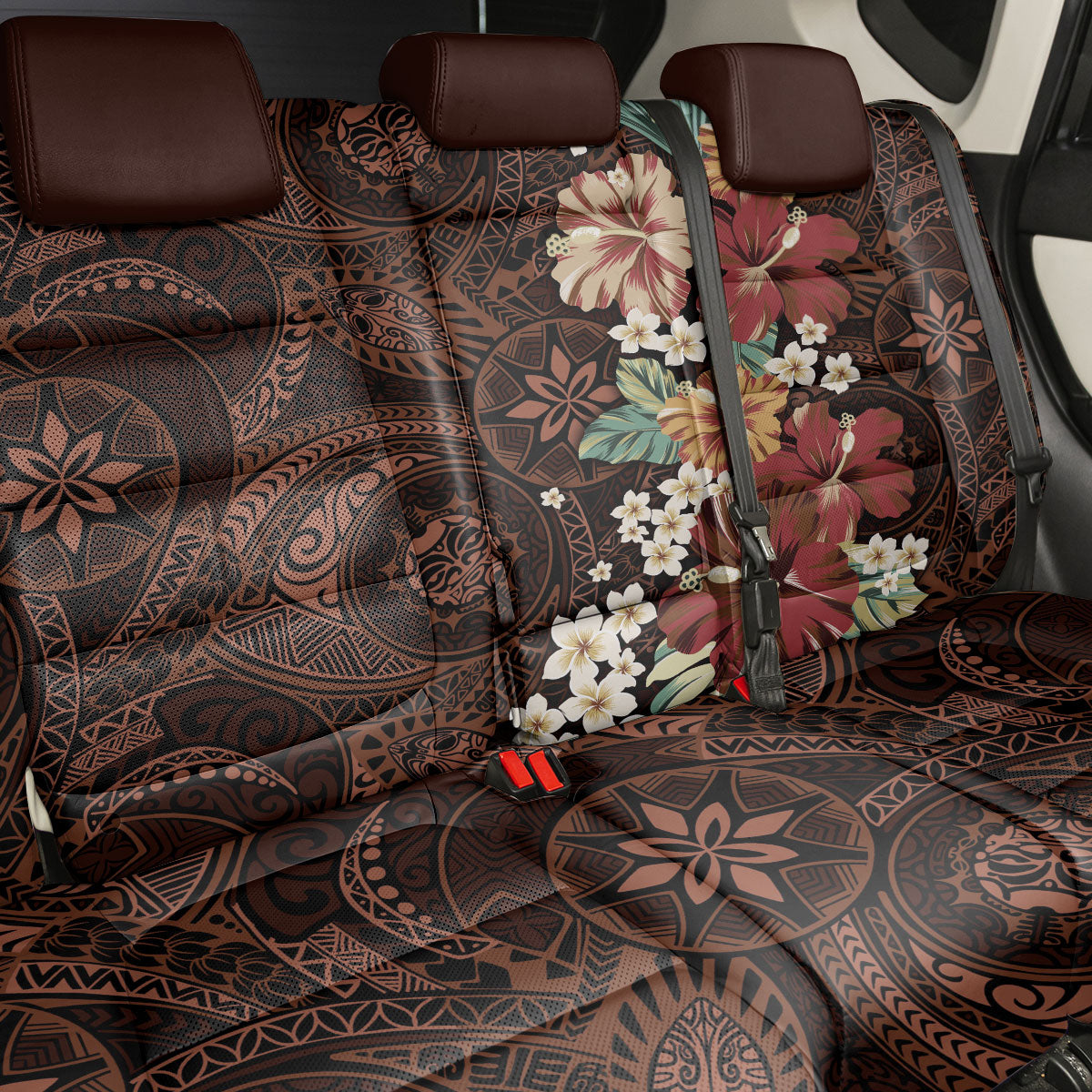 Kanoa Hawai'i Hibiscus Back Car Seat Cover Polynesian Tribal Tattoo Pattern Floral Elements LT9 - Polynesian Pride