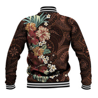 Kanoa Hawai'i Hibiscus Baseball Jacket Polynesian Tribal Tattoo Pattern Floral Elements LT9 - Polynesian Pride
