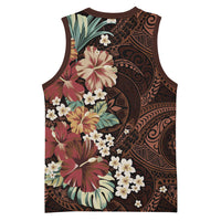 Kanoa Hawai'i Hibiscus Basketball Jersey Polynesian Tribal Tattoo Pattern Floral Elements LT9 - Polynesian Pride
