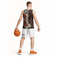Kanoa Hawai'i Hibiscus Basketball Jersey Polynesian Tribal Tattoo Pattern Floral Elements LT9 - Polynesian Pride