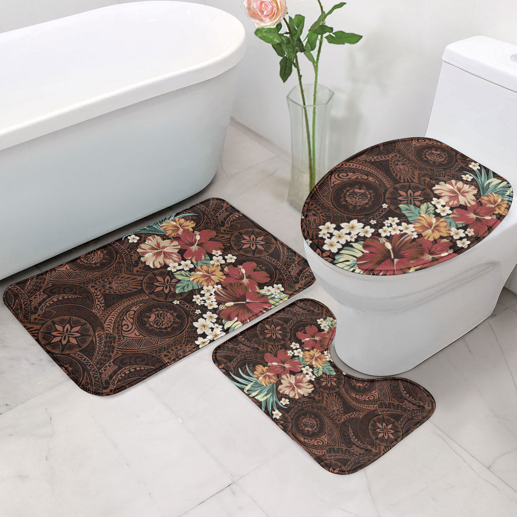 Kanoa Hawai'i Hibiscus Bathroom Set Polynesian Tribal Tattoo Pattern Floral Elements LT9 - Polynesian Pride