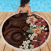 Kanoa Hawai'i Hibiscus Beach Blanket Polynesian Tribal Tattoo Pattern Floral Elements LT9 - Polynesian Pride