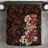 Kanoa Hawai'i Hibiscus Bedding Set Polynesian Tribal Tattoo Pattern Floral Elements LT9 Brown - Polynesian Pride