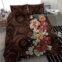 Kanoa Hawai'i Hibiscus Bedding Set Polynesian Tribal Tattoo Pattern Floral Elements LT9 - Polynesian Pride