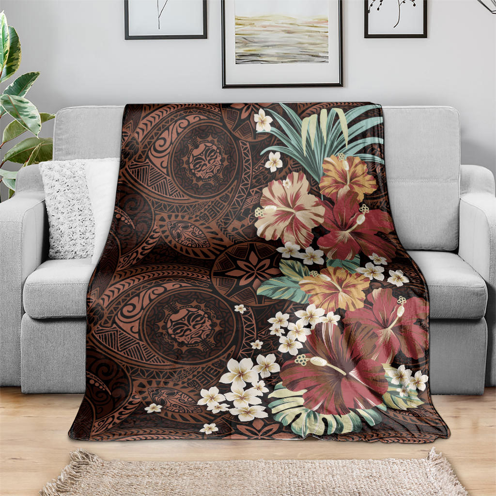 Kanoa Hawai'i Hibiscus Blanket Polynesian Tribal Tattoo Pattern Floral Elements LT9 - Polynesian Pride