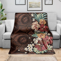 Kanoa Hawai'i Hibiscus Blanket Polynesian Tribal Tattoo Pattern Floral Elements LT9 - Polynesian Pride