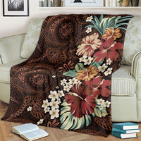 Kanoa Hawai'i Hibiscus Blanket Polynesian Tribal Tattoo Pattern Floral Elements LT9 - Polynesian Pride