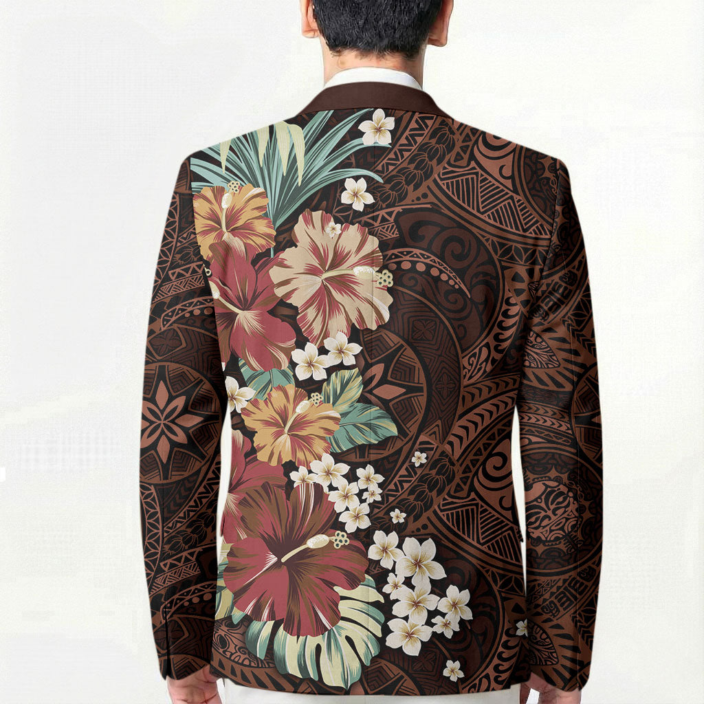 Kanoa Hawai'i Hibiscus Blazer Polynesian Tribal Tattoo Pattern Floral Elements LT9 - Polynesian Pride