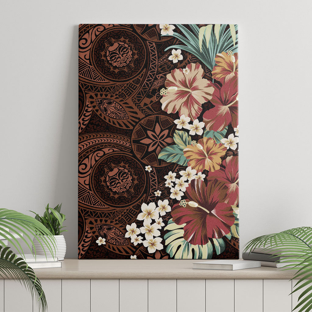 Kanoa Hawai'i Hibiscus Canvas Wall Art Polynesian Tribal Tattoo Pattern Floral Elements LT9 - Polynesian Pride