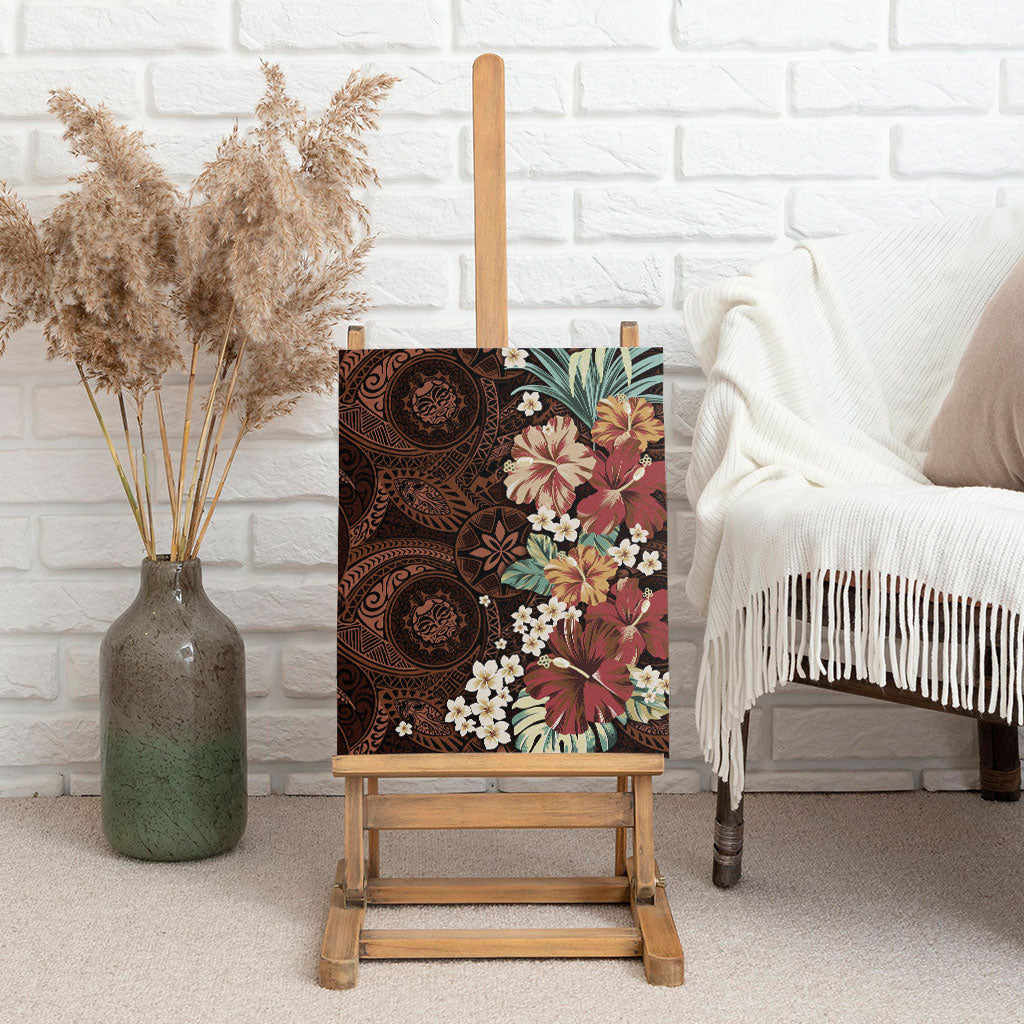 Kanoa Hawai'i Hibiscus Canvas Wall Art Polynesian Tribal Tattoo Pattern Floral Elements LT9 - Polynesian Pride