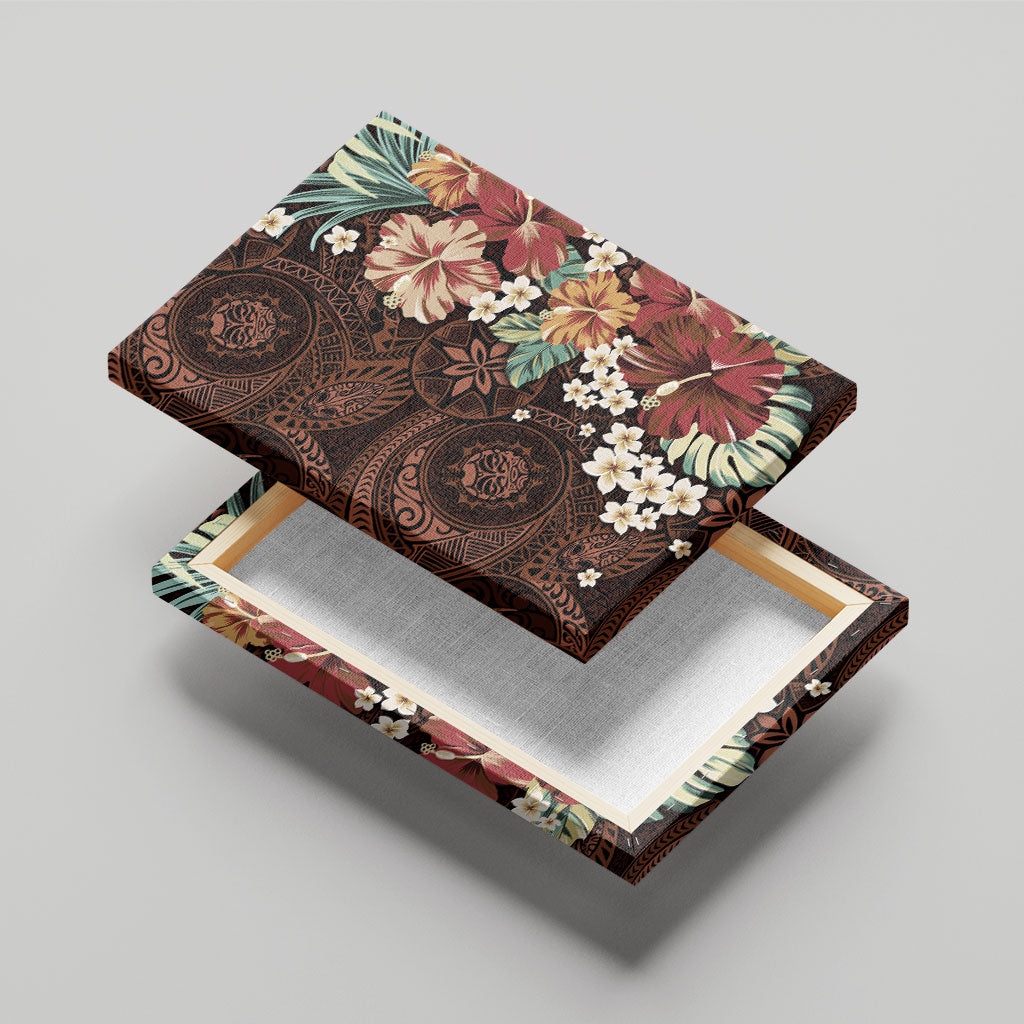 Kanoa Hawai'i Hibiscus Canvas Wall Art Polynesian Tribal Tattoo Pattern Floral Elements LT9 - Polynesian Pride