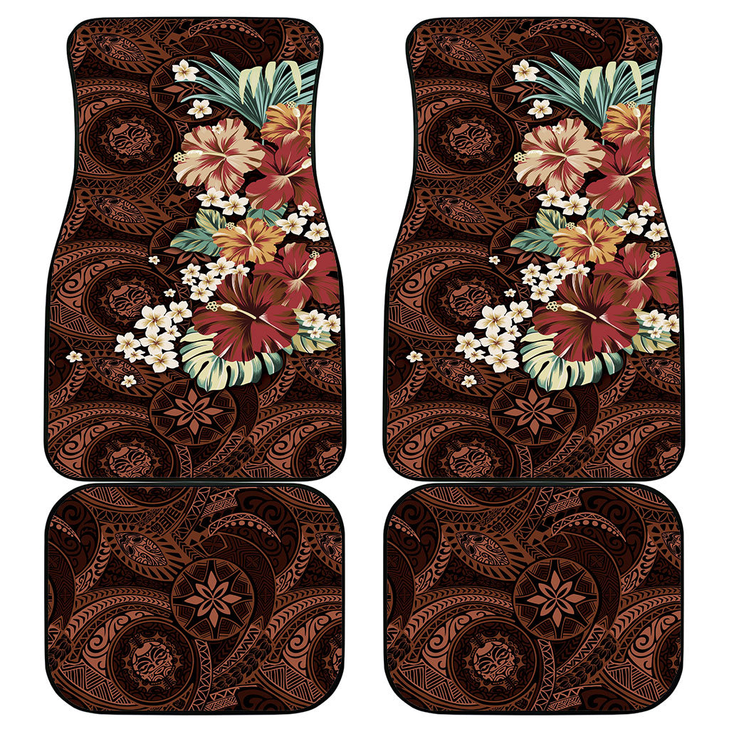 Kanoa Hawai'i Hibiscus Car Mats Polynesian Tribal Tattoo Pattern Floral Elements LT9 - Polynesian Pride