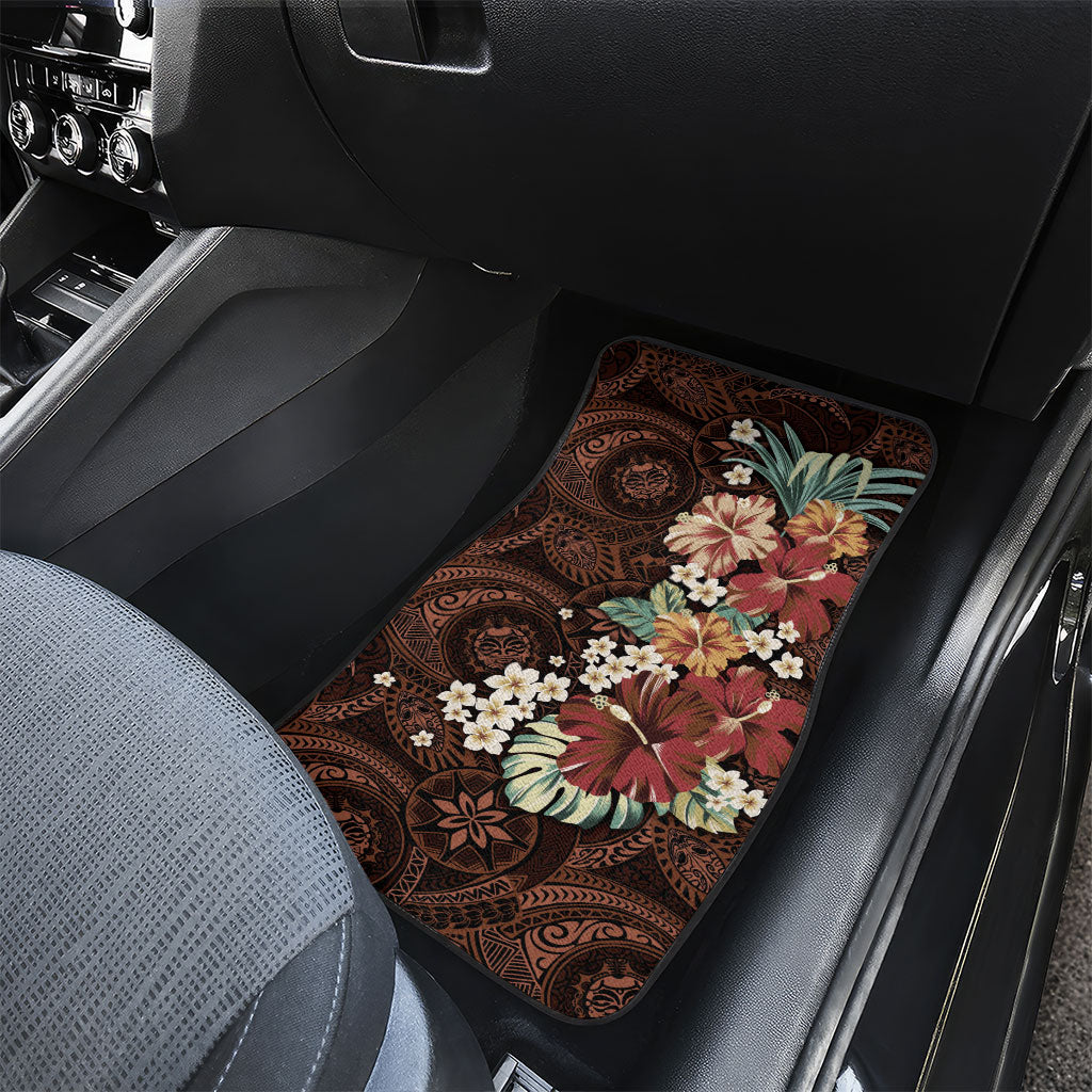 Kanoa Hawai'i Hibiscus Car Mats Polynesian Tribal Tattoo Pattern Floral Elements LT9 - Polynesian Pride