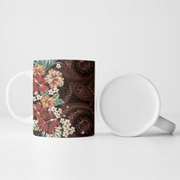 Kanoa Hawai'i Hibiscus Ceramic Mug Polynesian Tribal Tattoo Pattern Floral Elements LT9 - Polynesian Pride