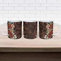 Kanoa Hawai'i Hibiscus Ceramic Mug Polynesian Tribal Tattoo Pattern Floral Elements LT9 - Polynesian Pride