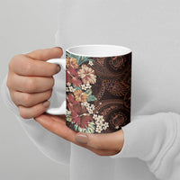 Kanoa Hawai'i Hibiscus Ceramic Mug Polynesian Tribal Tattoo Pattern Floral Elements LT9 - Polynesian Pride