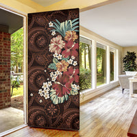 Kanoa Hawai'i Hibiscus Door Cover Polynesian Tribal Tattoo Pattern Floral Elements LT9 - Polynesian Pride