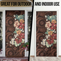 Kanoa Hawai'i Hibiscus Door Cover Polynesian Tribal Tattoo Pattern Floral Elements LT9 - Polynesian Pride