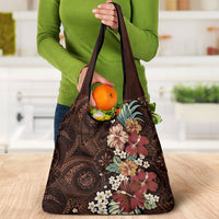 Kanoa Hawai'i Hibiscus Grocery Bag Polynesian Tribal Tattoo Pattern Floral Elements LT9 - Polynesian Pride