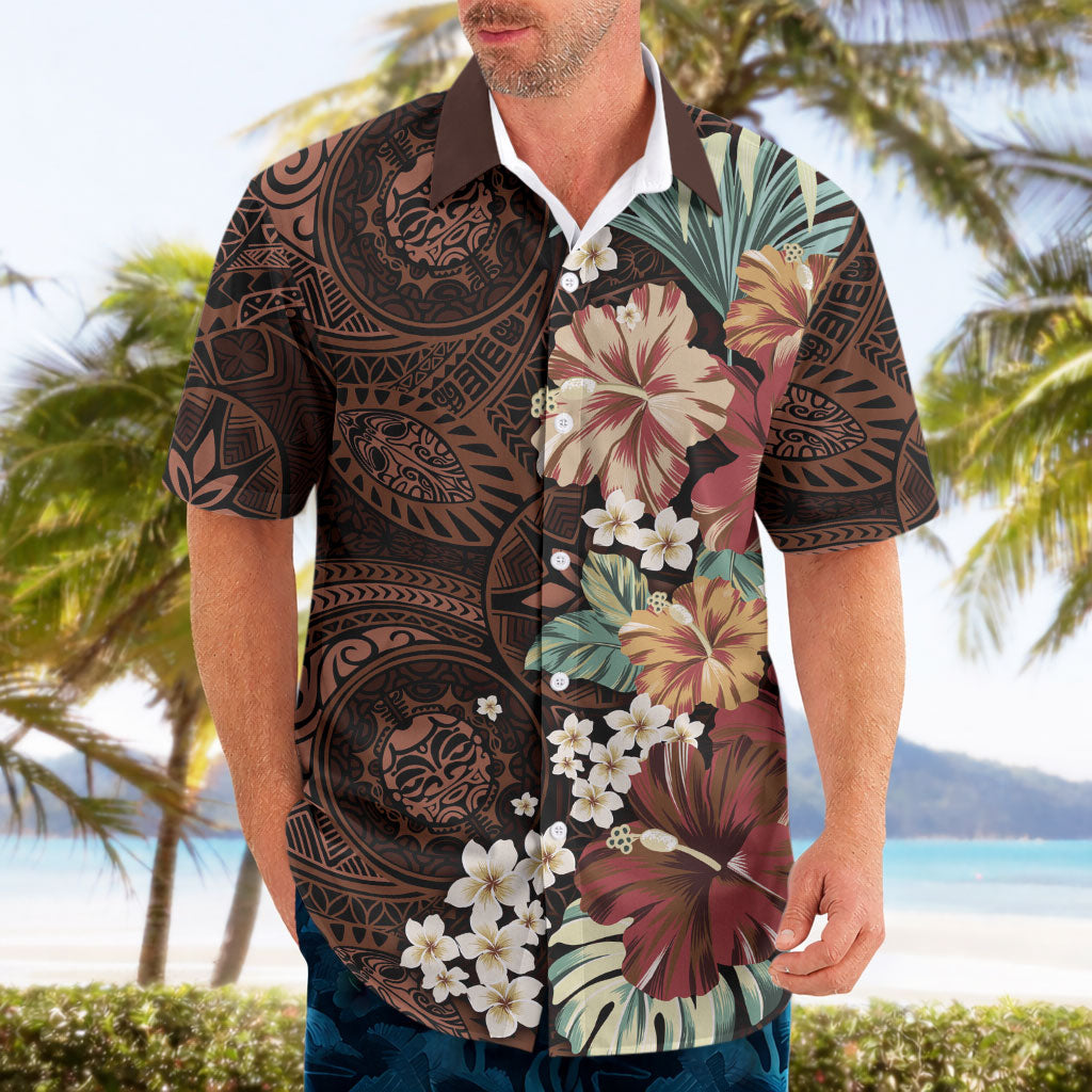 Kanoa Hawai'i Hibiscus Hawaiian Shirt Polynesian Tribal Tattoo Pattern Floral Elements LT9 - Polynesian Pride