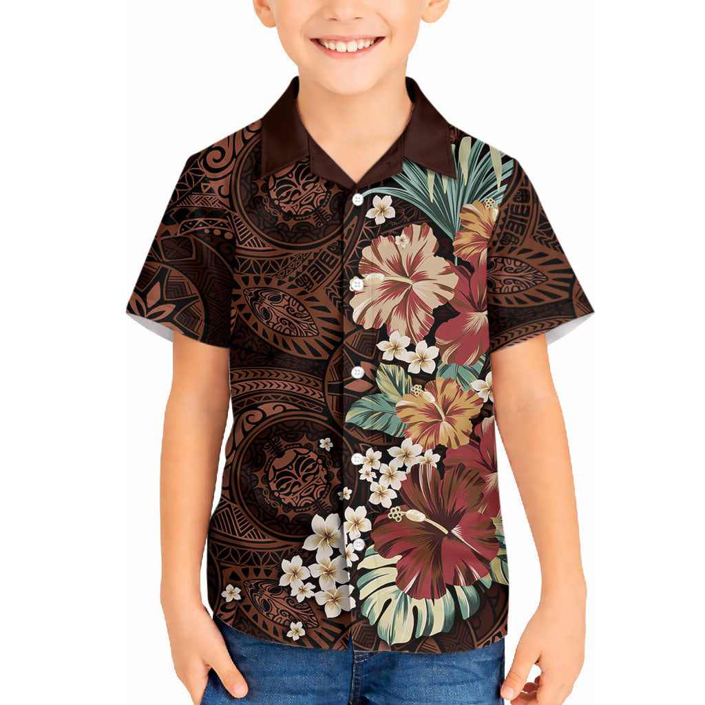 Kanoa Hawai'i Hibiscus Hawaiian Shirt Polynesian Tribal Tattoo Pattern Floral Elements LT9 - Polynesian Pride