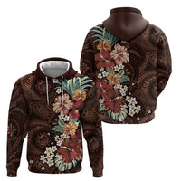 Kanoa Hawai'i Hibiscus Hoodie Polynesian Tribal Tattoo Pattern Floral Elements LT9 - Polynesian Pride