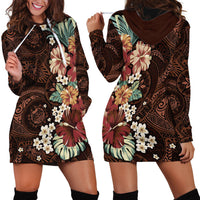 Kanoa Hawai'i Hibiscus Hoodie Dress Polynesian Tribal Tattoo Pattern Floral Elements LT9 - Polynesian Pride