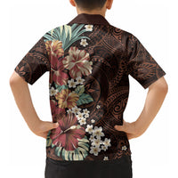 Kanoa Hawai'i Hibiscus Kid Hawaiian Shirt Polynesian Tribal Tattoo Pattern Floral Elements LT9 - Polynesian Pride
