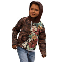 Kanoa Hawai'i Hibiscus Kid Hoodie Polynesian Tribal Tattoo Pattern Floral Elements LT9 - Polynesian Pride