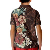 Kanoa Hawai'i Hibiscus Kid Polo Shirt Polynesian Tribal Tattoo Pattern Floral Elements LT9 - Polynesian Pride