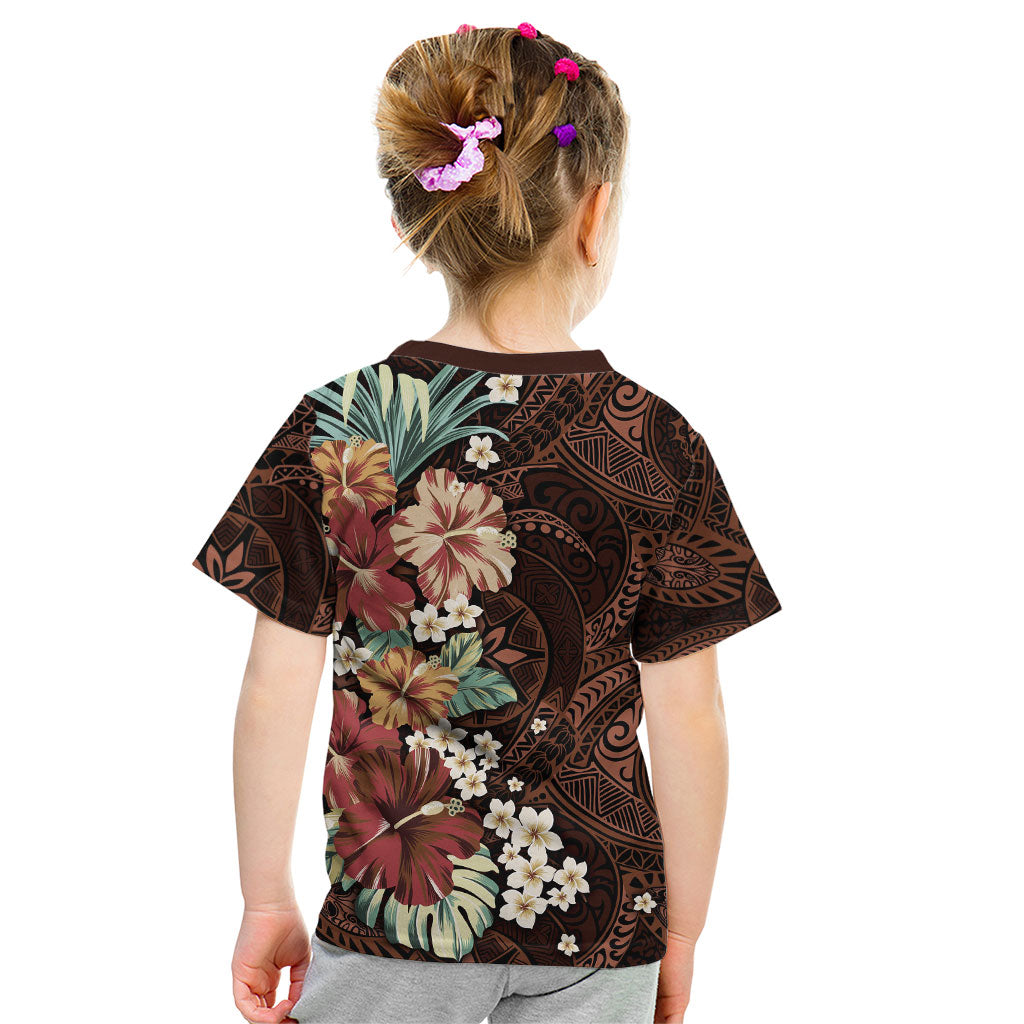 Kanoa Hawai'i Hibiscus Kid T Shirt Polynesian Tribal Tattoo Pattern Floral Elements LT9 - Polynesian Pride