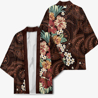 Kanoa Hawai'i Hibiscus Kimono Polynesian Tribal Tattoo Pattern Floral Elements LT9 - Polynesian Pride