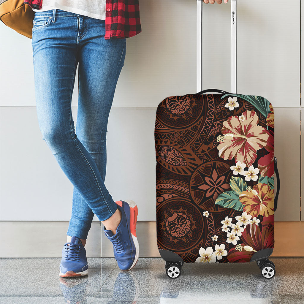 Kanoa Hawai'i Hibiscus Luggage Cover Polynesian Tribal Tattoo Pattern Floral Elements LT9 - Polynesian Pride