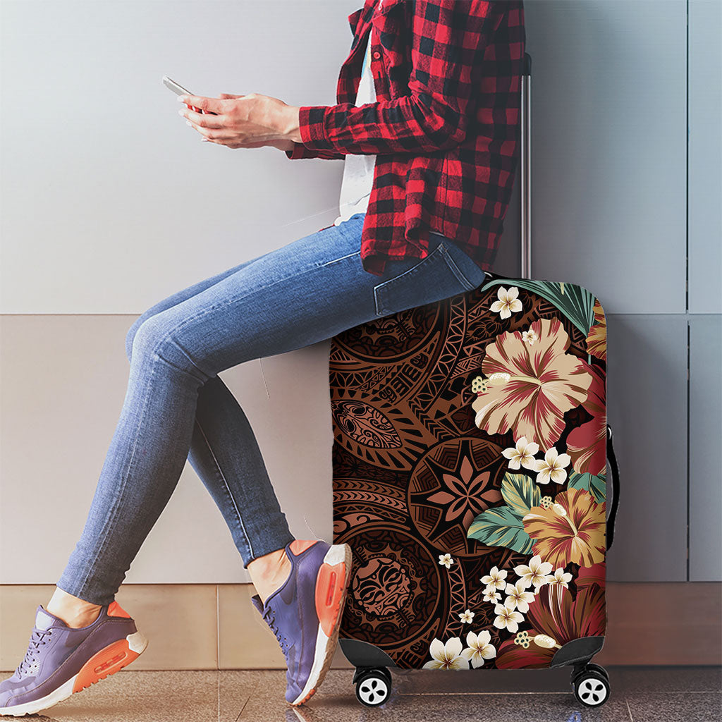Kanoa Hawai'i Hibiscus Luggage Cover Polynesian Tribal Tattoo Pattern Floral Elements LT9 - Polynesian Pride